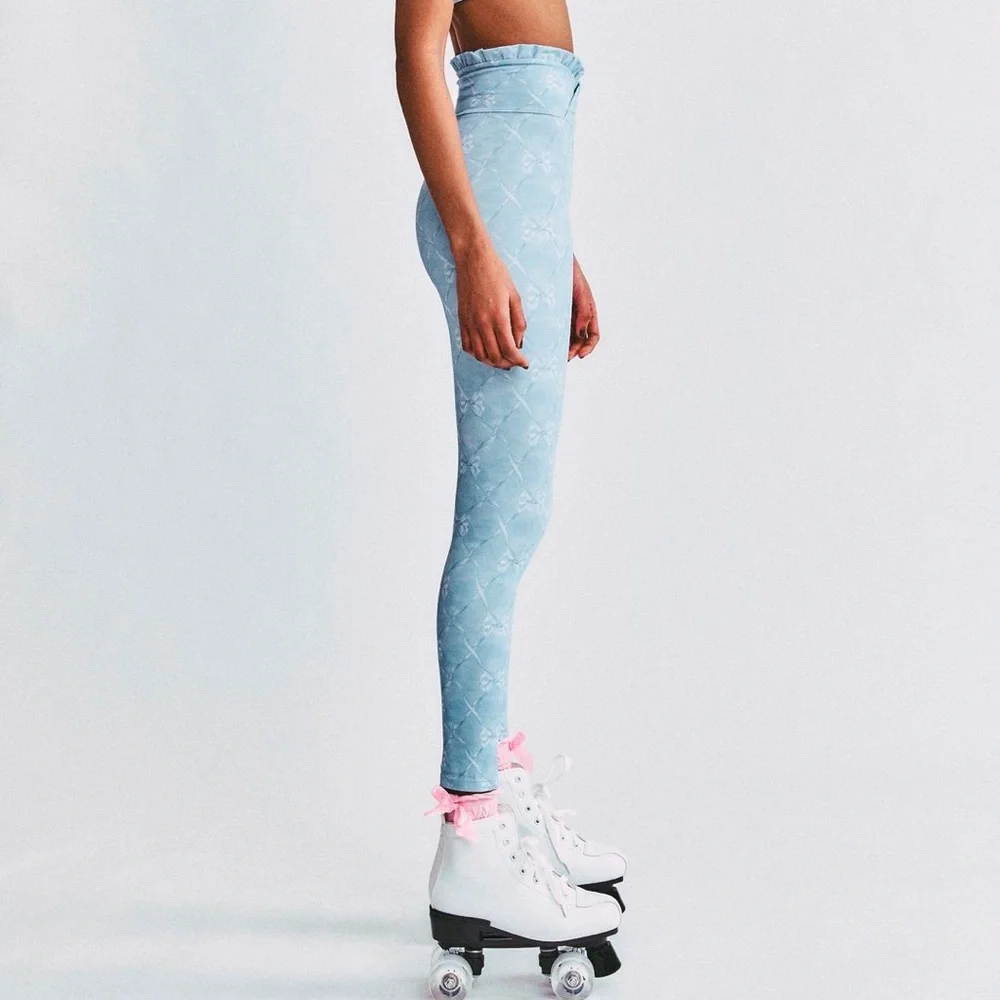 LoveShackFancy Light Blue Floral Leggings